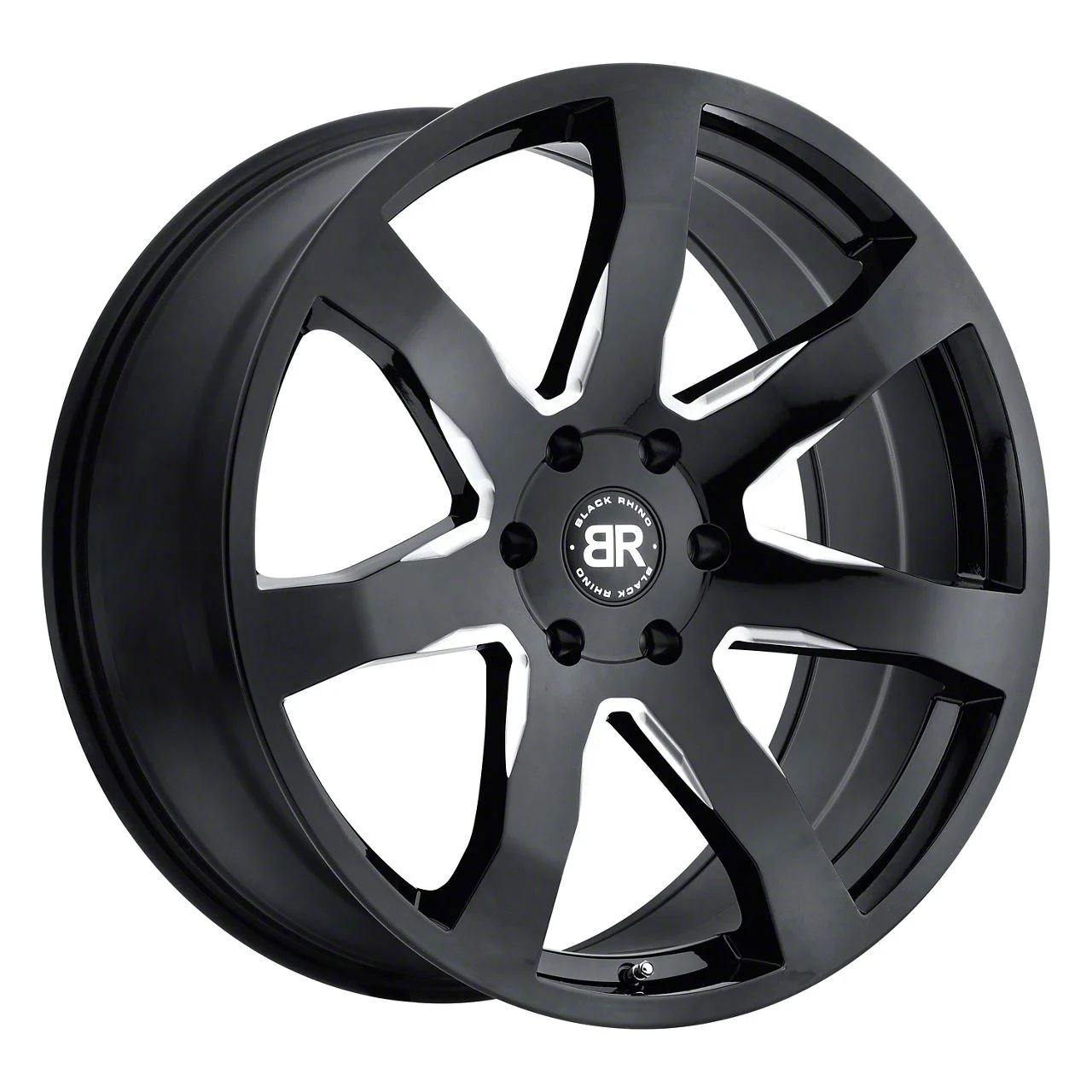 Black Rhino Mozambique Gloss Black Milled 6-Lug Wheel; 24x10; 25mm Offset (07-13 Silverado 1500)