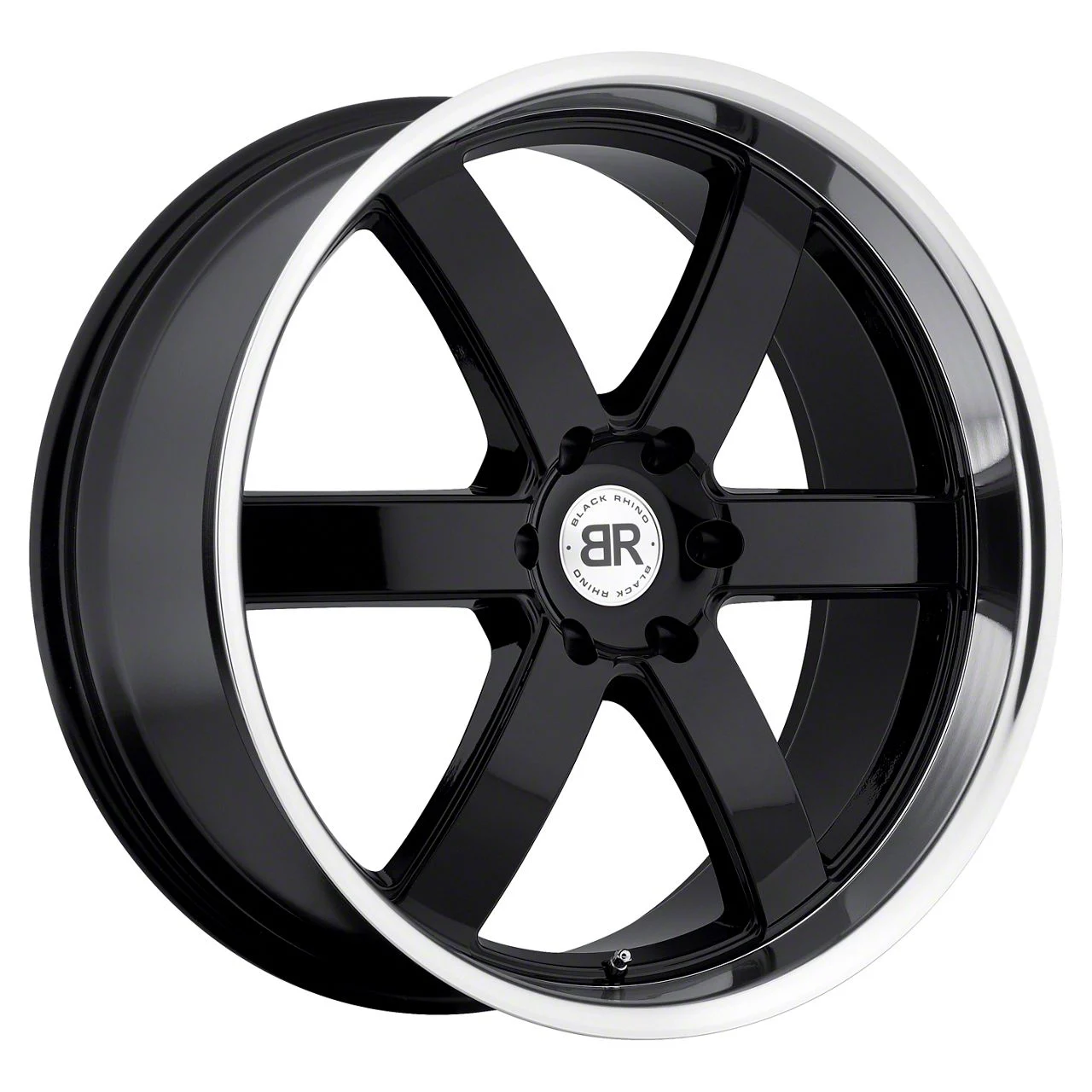 Black Rhino Pondora Gloss Black Machined 6-Lug Wheel; 20x8.5; 30mm Offset (07-13 Silverado 1500)