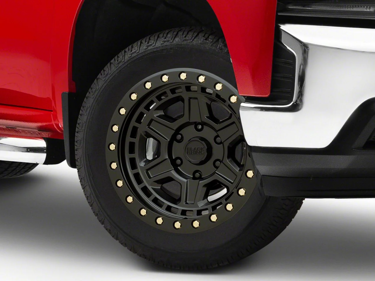 Black Rhino Reno Matte Black with Brass Bolts 6-Lug Wheel; 20x9.5; 12mm Offset (19-26 Silverado 1500)