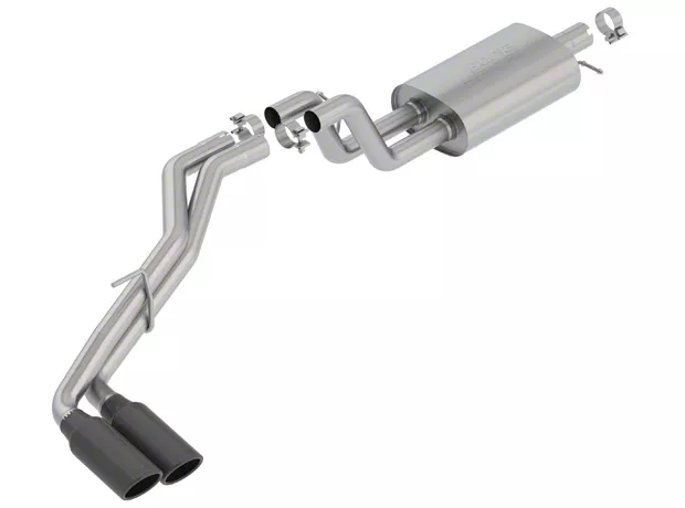 Borla S-Type Dual Exhaust System with Black Chrome Tips; Side Exit (19-23 Ranger)