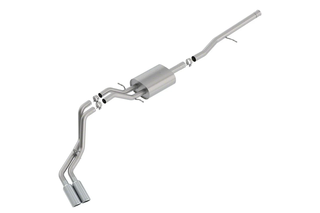 Borla ATAK Dual Exhaust System with Chrome Tips; Same Side Exit (14-18 5.3L Sierra 1500)