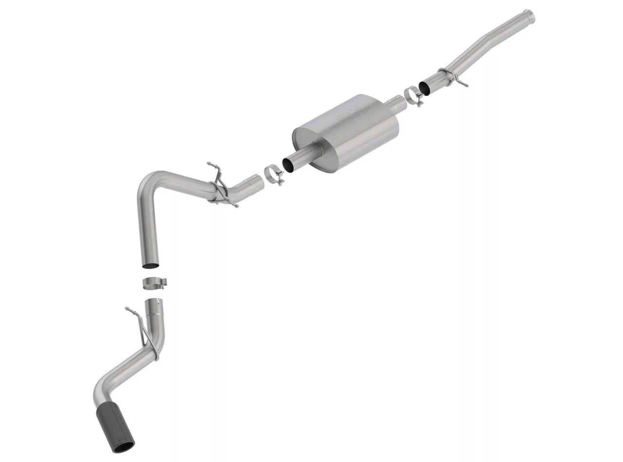 Borla S-Type Single Exhaust System with Black Chrome Tip; Side Exit (19-26 5.3L Sierra 1500)