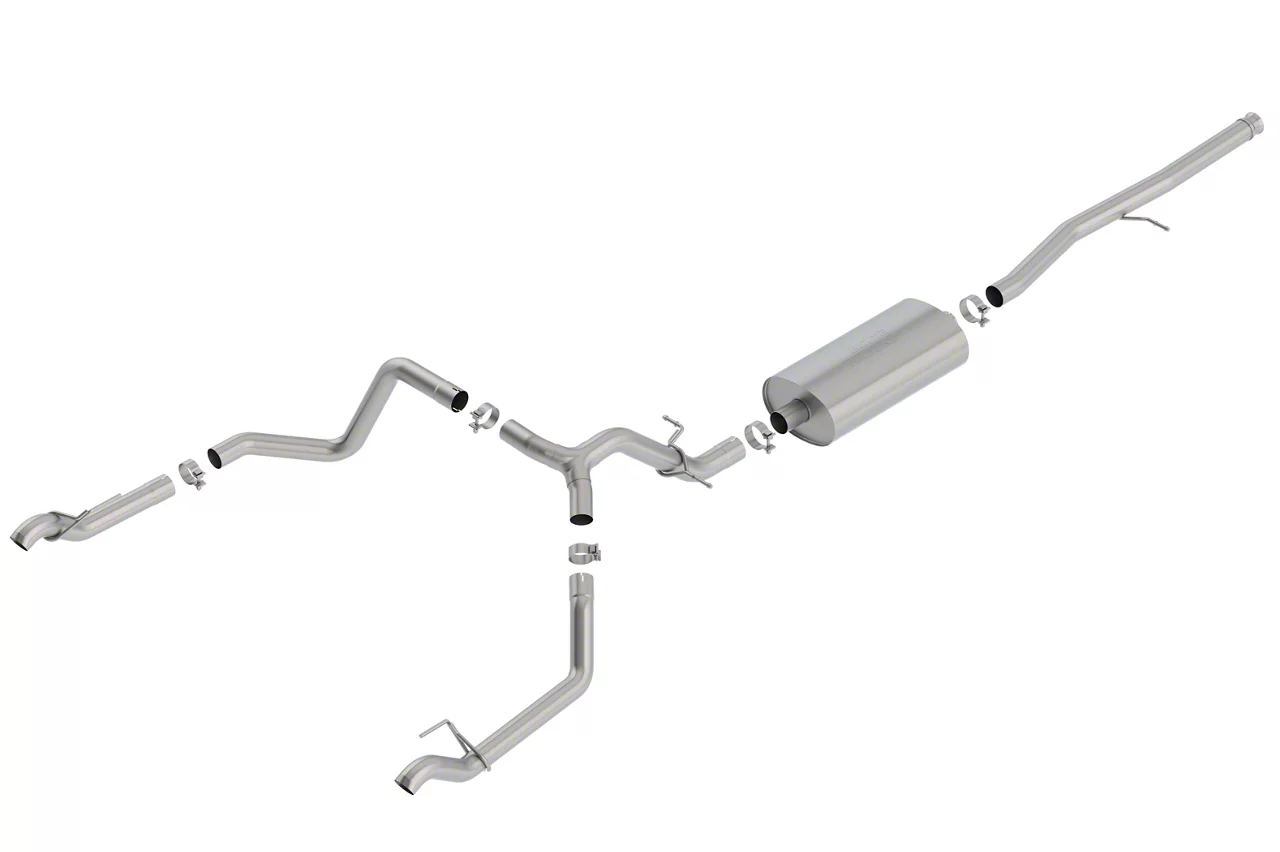 Borla Touring Dual Exhaust System; Rear Exit (19-26 5.3L Sierra 1500 w/ Factory Dual Exhaust)