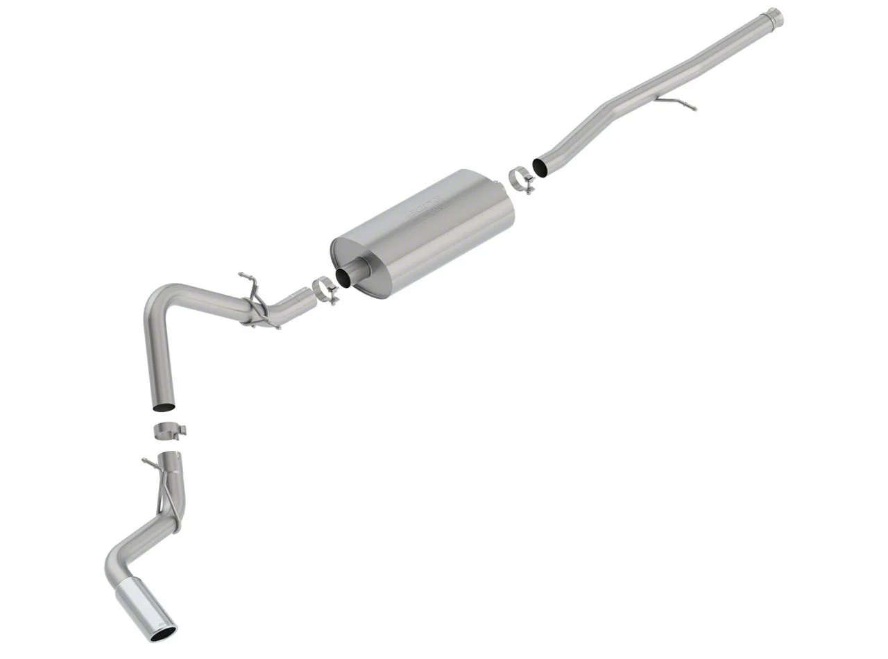 Borla Touring Single Exhaust System with Chrome Tip; Side Exit (19-26 5.3L Sierra 1500)