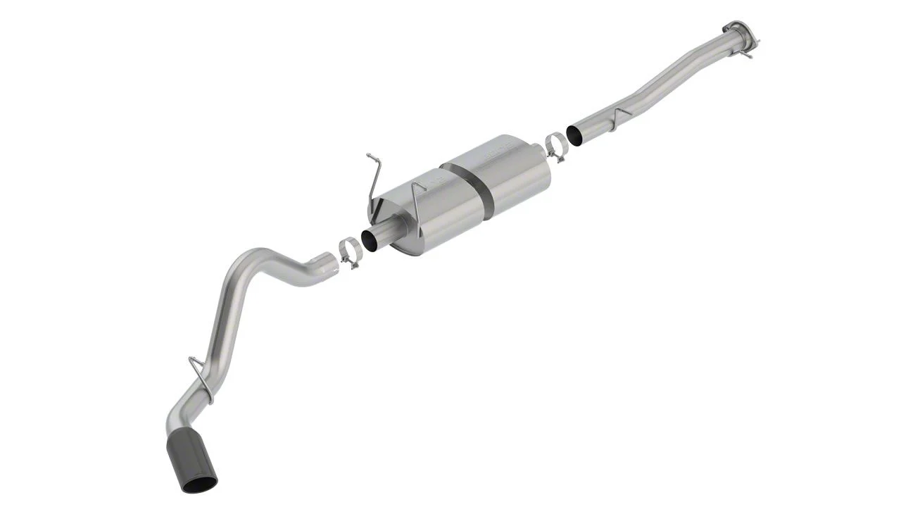 Borla S-Type Single Exhaust System with Black Chrome Tip; Side Exit (15-19 6.0L Sierra 2500 HD)