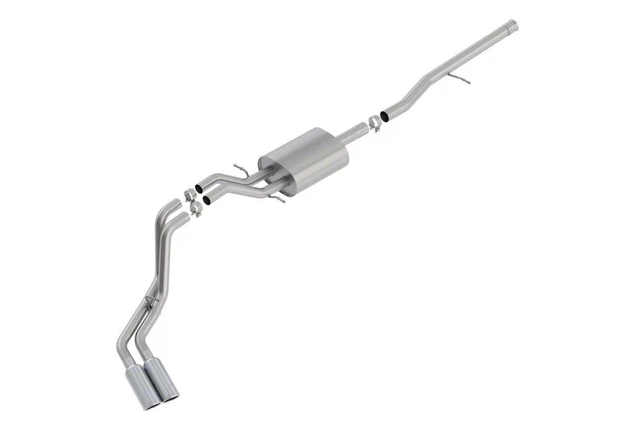 Borla ATAK Dual Exhaust System with Chrome Tips; Same Side Exit (14-18 5.3L Silverado 1500)