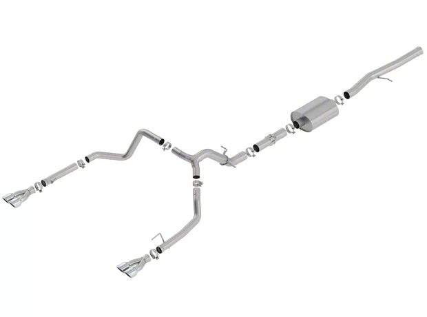 Borla ATAK Dual Exhaust System with Chrome Tips; Rear Exit (19-23 6.2L Silverado 1500 w/ Factory Dual Exhaust, Excluding ZR2)
