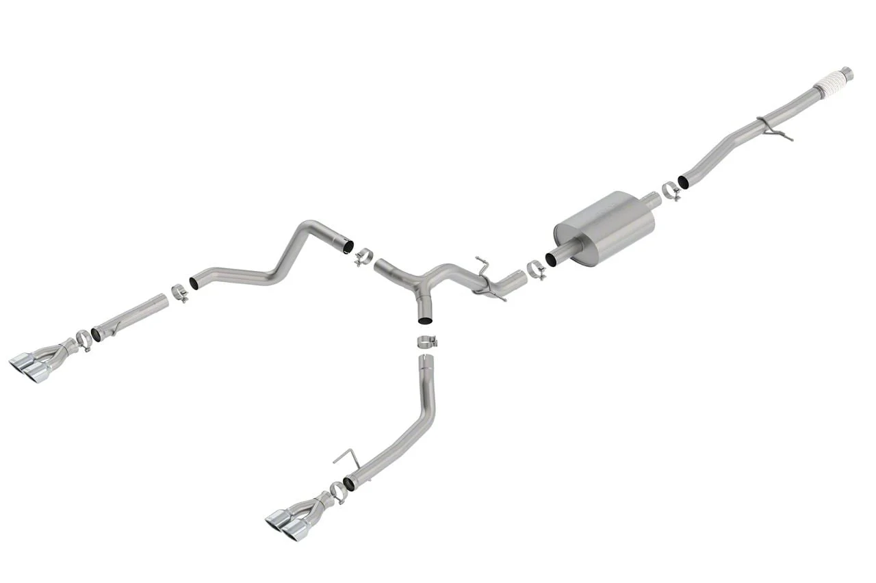 Borla S-Type Dual Exhaust System with Chrome Tips; Rear Exit (19-26 5.3L Silverado 1500 w/ Factory Dual Exhaust)