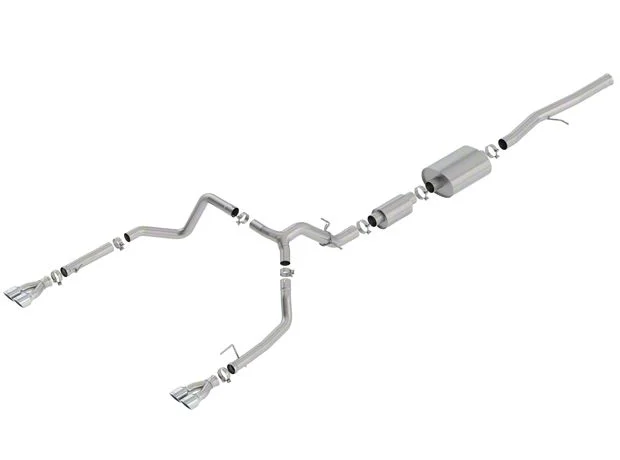 Borla S-Type Dual Exhaust System with Quad Chrome Tips; Rear Exit (19-23 6.2L Silverado 1500 w/ Factory Dual Exhaust, Excluding ZR2)
