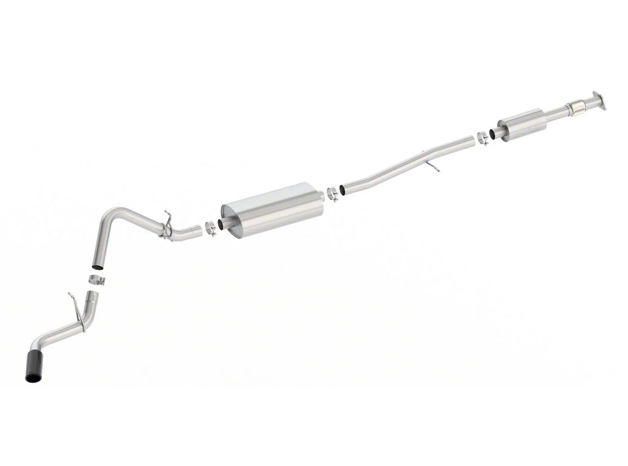 Borla S-Type Single Exhaust System with Black Chrome Tip; Side Exit (19-26 2.7L Silverado 1500)
