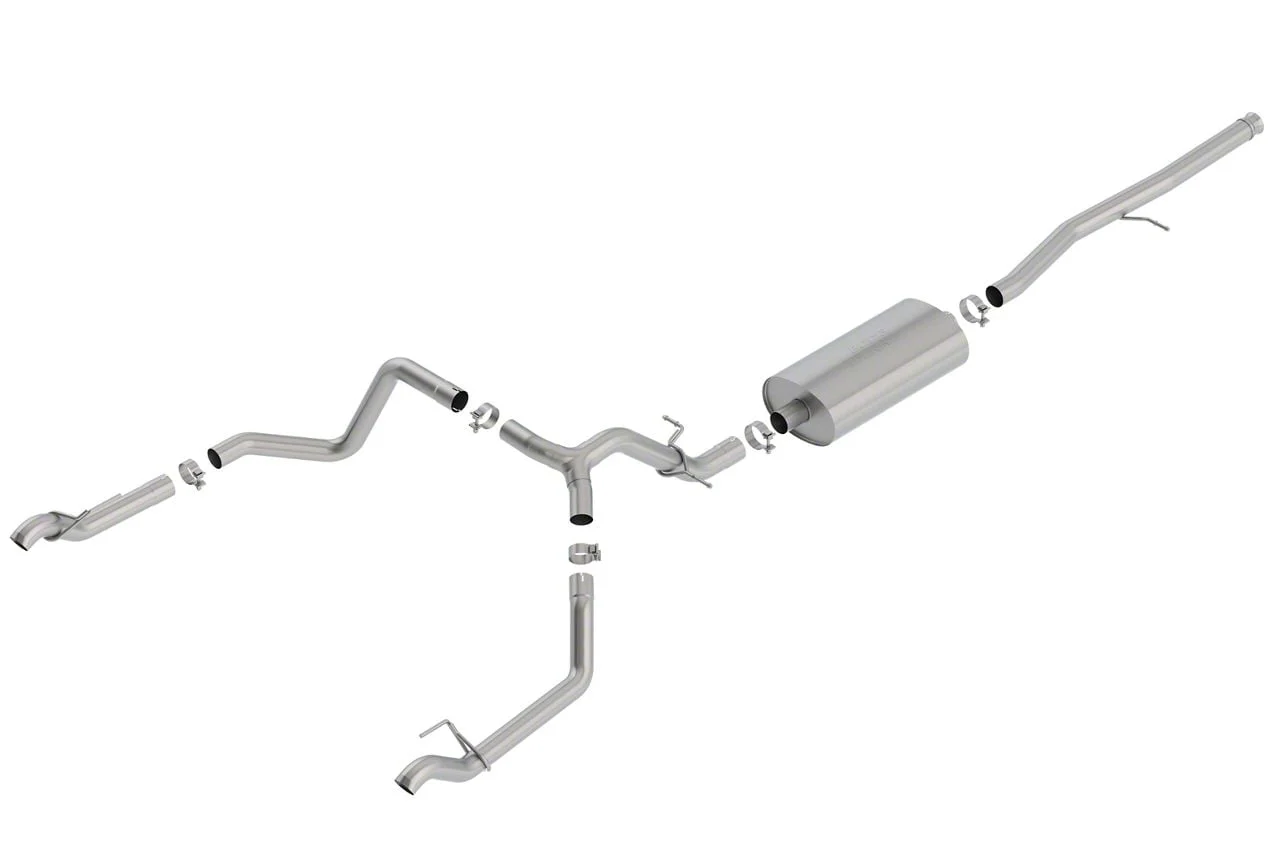 Borla Touring Dual Exhaust System; Rear Exit (19-26 5.3L Silverado 1500 w/ Factory Dual Exhaust)