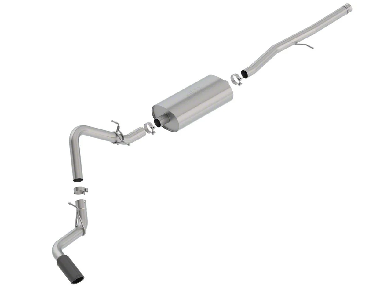 Borla Touring Single Exhaust System with Black Chrome Tip; Side Exit (19-26 5.3L Silverado 1500)