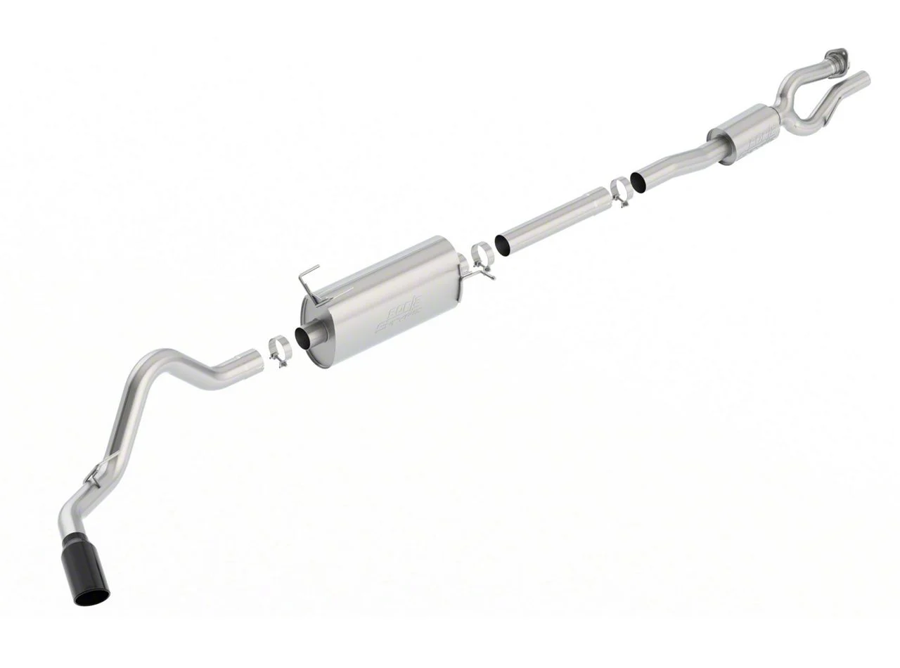 Borla S-Type Single Exhaust System with Black Chrome Tip; Side Exit (17-22 6.2L F-250 Super Duty)