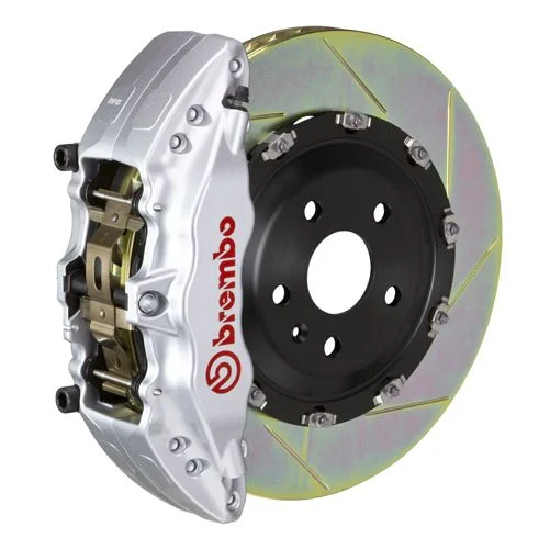 Brembo GT Series 6-Piston Front Big Brake Kit with 15-Inch 2-Piece Type 1 Slotted Rotors; Silver Calipers (21-26 F-150, Excluding Raptor)