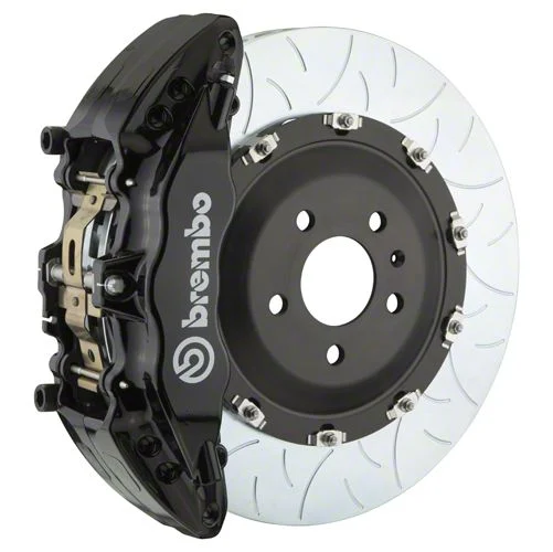 Brembo GT Series 6-Piston Front Big Brake Kit with 15-Inch 2-Piece Type 3 Slotted Rotors; Black Calipers (21-26 F-150, Excluding Raptor)
