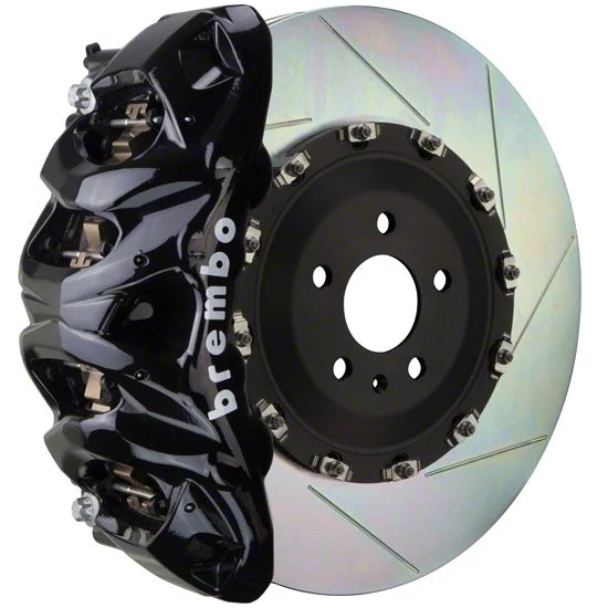 Brembo GT Series 8-Piston Front Big Brake Kit with 16.20-Inch 2-Piece Type 1 Slotted Rotors; Black Calipers (21-25 F-150, Excluding Raptor)