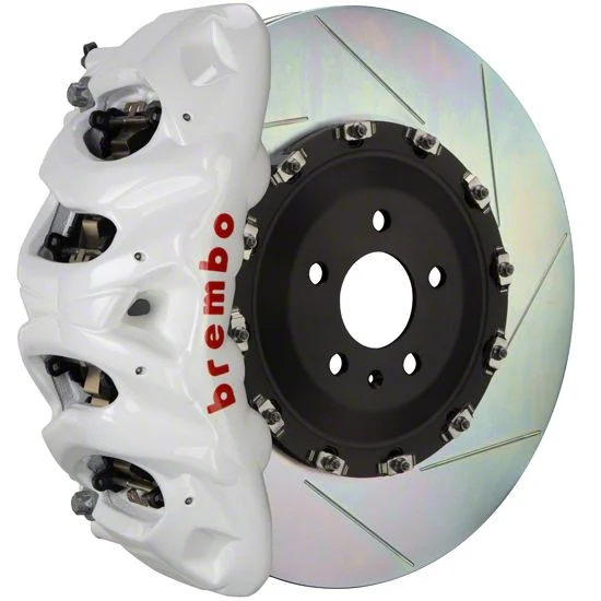 Brembo GT Series 8-Piston Front Big Brake Kit with 16.20-Inch 2-Piece Type 1 Slotted Rotors; White Calipers (21-25 F-150, Excluding Raptor)