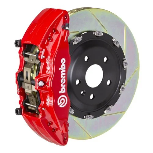 Brembo GT Series 6-Piston Front Big Brake Kit with 15-Inch 2-Piece Type 1 Slotted Rotors; Red Calipers (21-26 Tahoe)