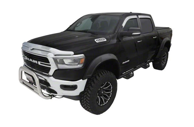 Bushwacker DRT Style Fender Flares; Front; Matte Black (19-24 RAM 1500, Excluding Rebel & TRX)