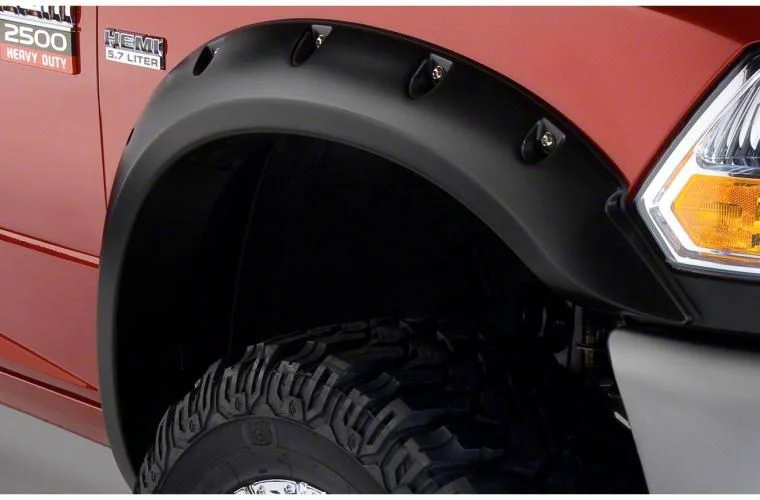 Bushwacker Pocket Style Fender Flares; Front; Matte Black (10-18 RAM 2500)