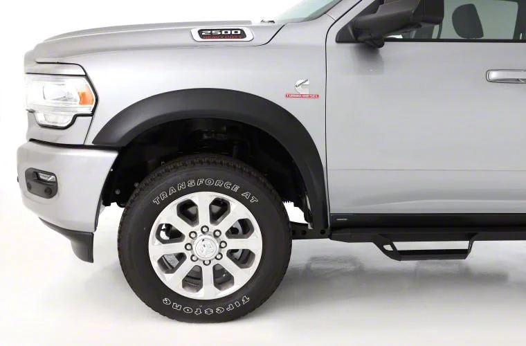 Bushwacker Extend-A-Fender Flares; Front; Matte Black (19-26 RAM 3500)