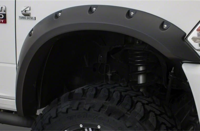 Bushwacker Max Coverage Pocket Style Fender Flares; Front and Rear; Matte Black (10-18 RAM 3500)