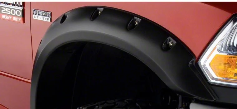 Bushwacker Pocket Style Fender Flares; Front and Rear; Black (16-18 RAM 3500)
