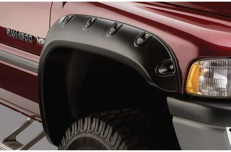Bushwacker Pocket Style Fender Flares; Front; Matte Black (03-09 RAM 3500)