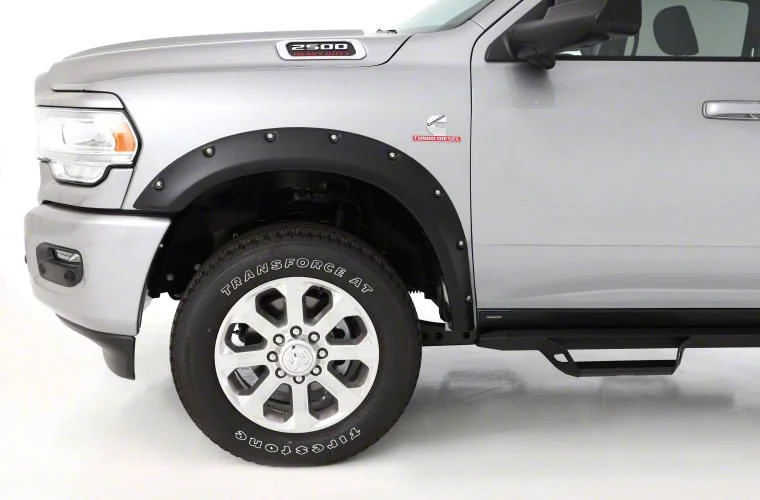 Bushwacker Pocket Style Fender Flares; Front; Matte Black (19-26 RAM 3500)