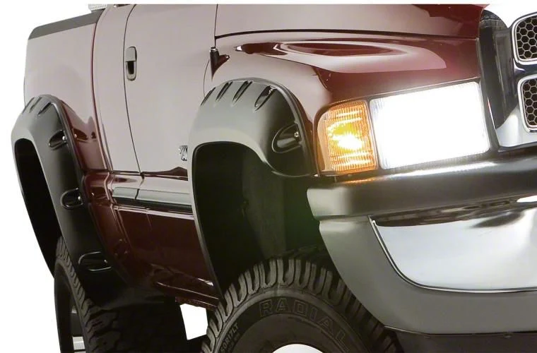 Bushwacker Pocket Style Fender Flares; Front and Rear; Matte Black (03-09 RAM 3500)