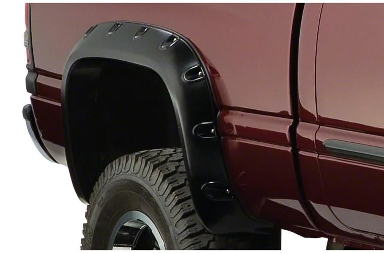 Bushwacker Pocket Style Fender Flares; Rear; Matte Black (03-09 RAM 3500)