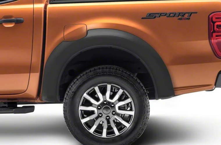 Bushwacker Extend-A-Fender Flares; Rear; Matte Black (19-24 Ranger SuperCrew)