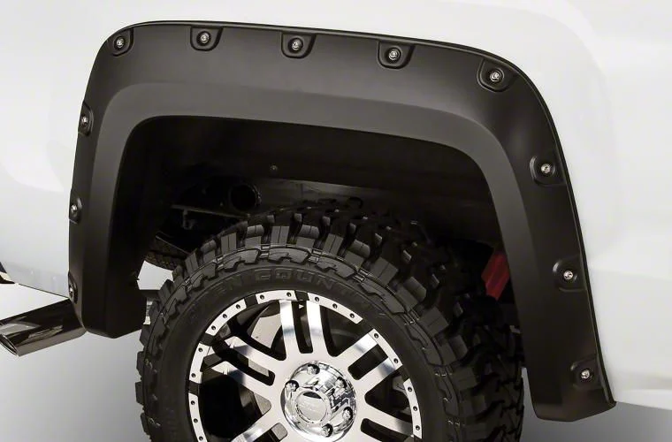 Bushwacker Boss Pocket Style Fender Flares; Rear; Matte Black (07-14 Sierra 2500 HD)