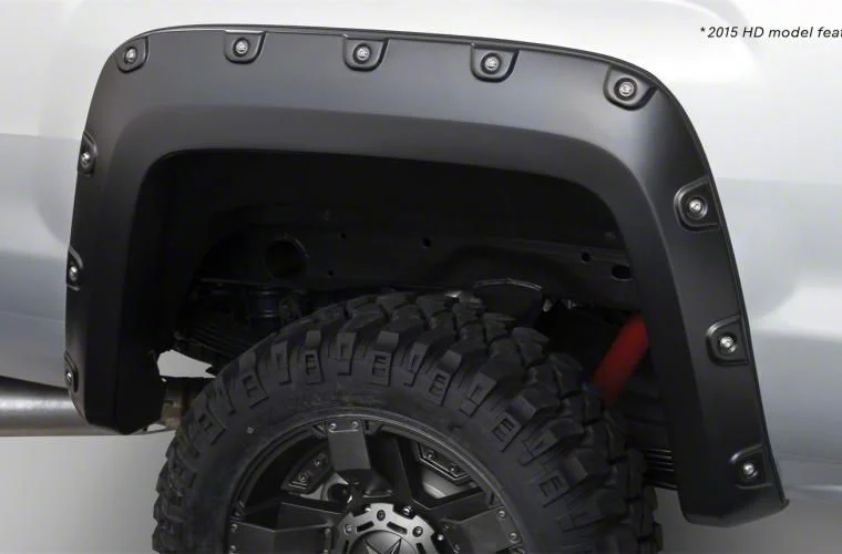 Bushwacker Boss Pocket Style Fender Flares; Rear; Matte Black (15-19 Sierra 2500 HD)