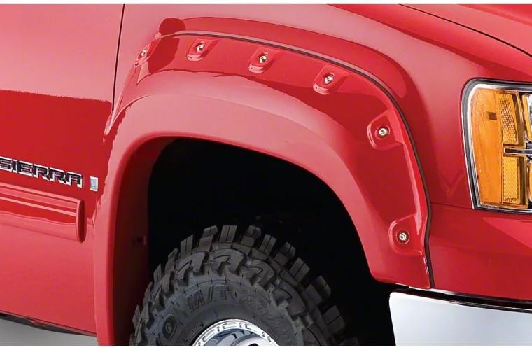 Bushwacker Cut-Out Fender Flares; Front; Matte Black (07-14 Sierra 2500 HD)