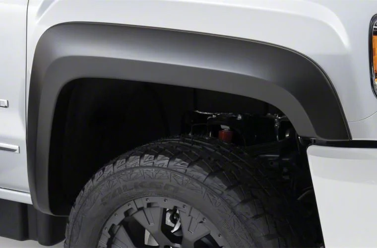 Bushwacker Extend-A-Fender Flares; Front; Matte Black (15-19 Sierra 2500 HD)