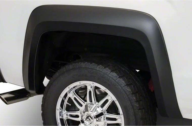 Bushwacker Extend-A-Fender Flares; Rear; Matte Black (15-19 Sierra 2500 HD)