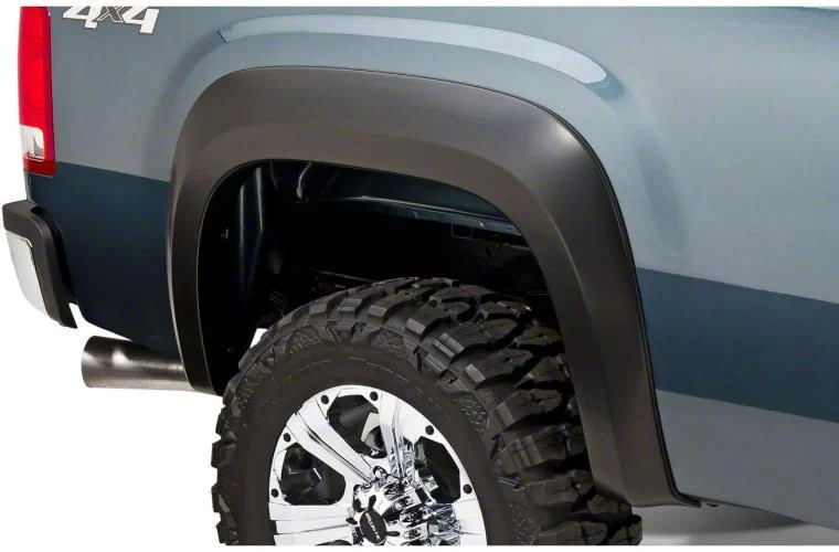Bushwacker Extend-A-Fender Flares; Rear; Matte Black (07-14 Sierra 2500 HD)