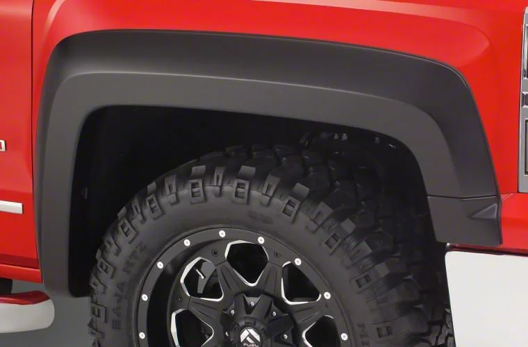 Bushwacker Extend-A-Fender Flares; Front; Matte Black (15-19 Silverado 2500 HD)