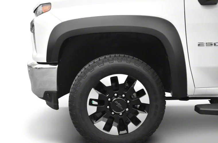 Bushwacker Extend-A-Fender Flares; Front; Matte Black (20-26 Silverado 2500 HD)