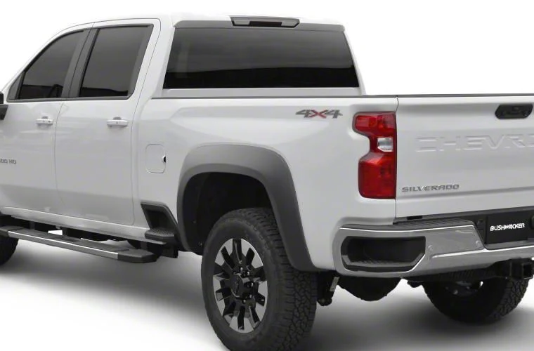 Bushwacker Extend-A-Fender Flares; Front and Rear; Matte Black (20-26 Silverado 2500 HD)