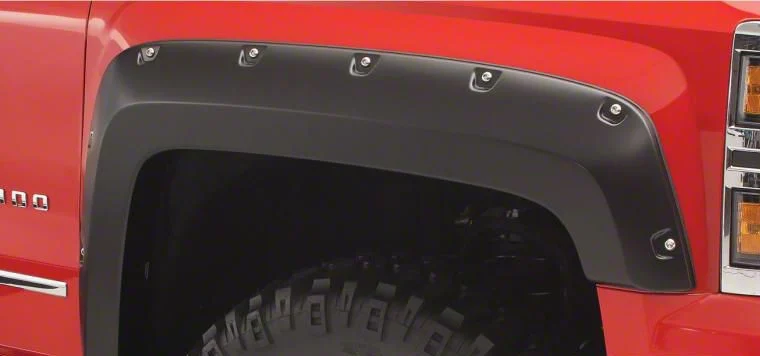 Bushwacker Pocket Style Fender Flares; Front and Rear; Black (17-19 Silverado 2500 HD)