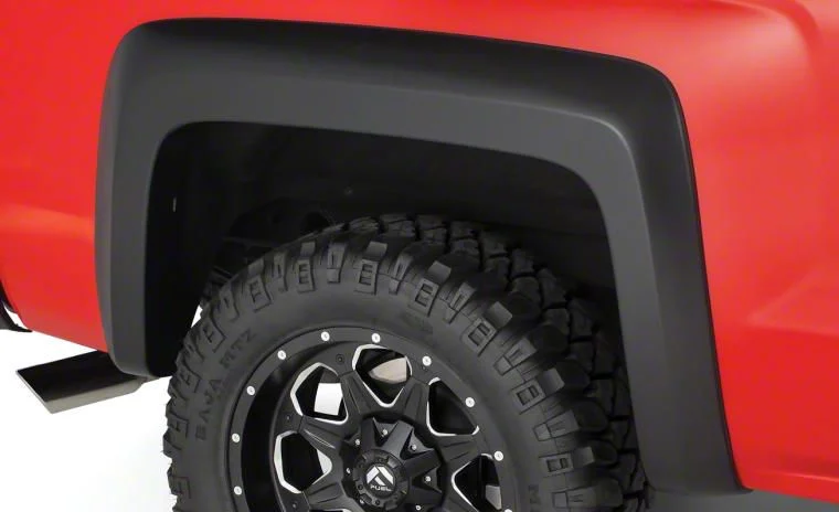 Bushwacker Extend-A-Fender Flares; Rear; Matte Black (15-19 Silverado 3500 HD SRW)