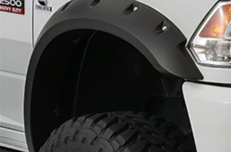 Bushwacker Max Coverage Pocket Style Flares; Front; Matte Black (15-19 Silverado 3500 HD)