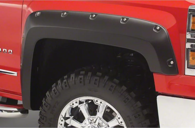 Bushwacker Pocket Style Fender Flares; Front; Matte Black (15-19 Silverado 3500 HD)