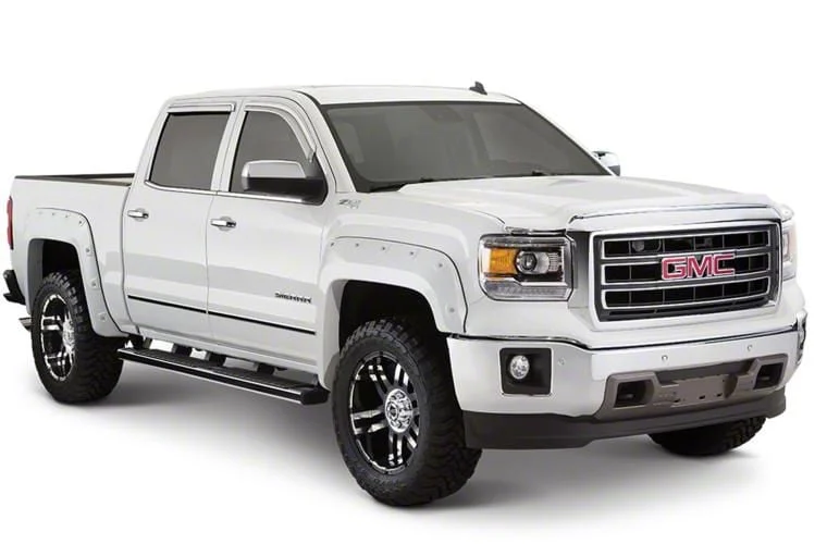Bushwacker Pocket Style Fender Flares; Front and Rear; Graphite Metallic (17-19 Silverado 3500 HD SRW)