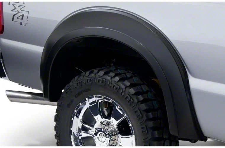 Bushwacker Extend-A-Fender Flares; Rear; Matte Black (17-22 F-250 Super Duty)