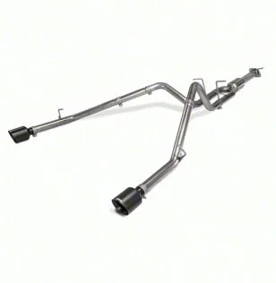 Carven Exhaust Competitor Series Dual Exhaust System with Ceramic Black Tips; Rear Exit (19-24 5.7L RAM 1500 w/ Factory Dual Exhaust)