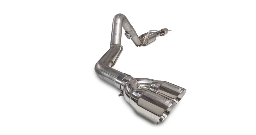 Carven Exhaust Competitor Series Single Exhaust System with Dual Polished Tips; Side Exit (19-26 5.3L Sierra 1500 w/o Factory Dual Exhaust)