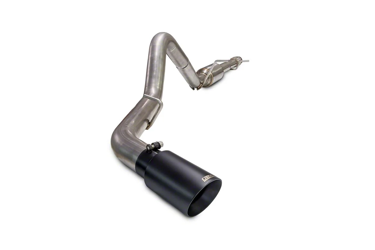 Carven Exhaust Progressive Series Single Exhaust System with Black Tip; Side Exit (19-24 5.3L Silverado 1500 w/o Factory Dual Exhaust)